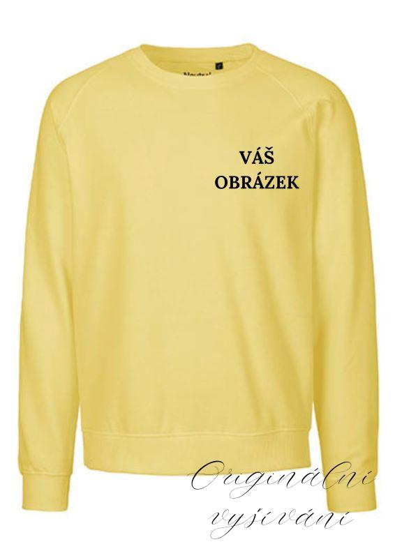 Unisex žlutá mikina s výšivkou na přání